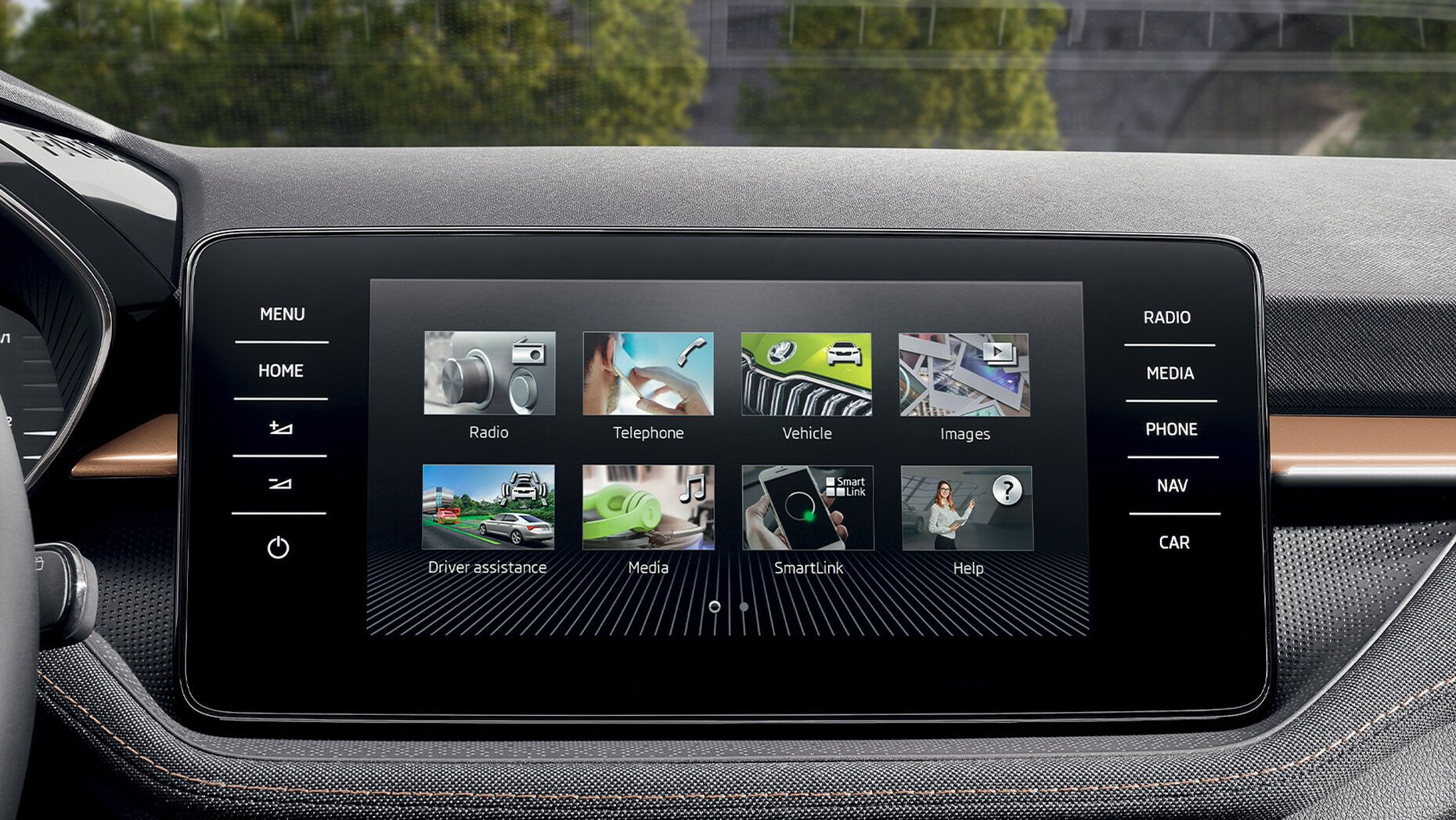 Painel central do Škoda Fabia Break 