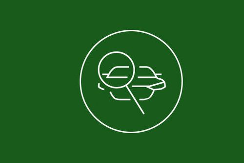 Ícone da inspeção num fundo verde - Škoda PT 