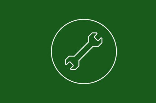 ícone da inspeção Škoda  num fundo verde 