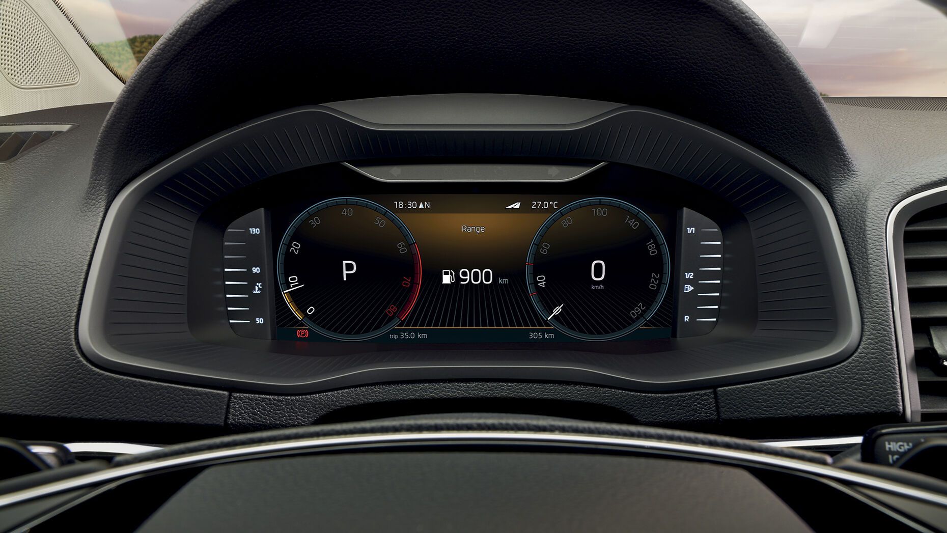 Das Cockpit eines Škoda Karoq in der Detailansicht