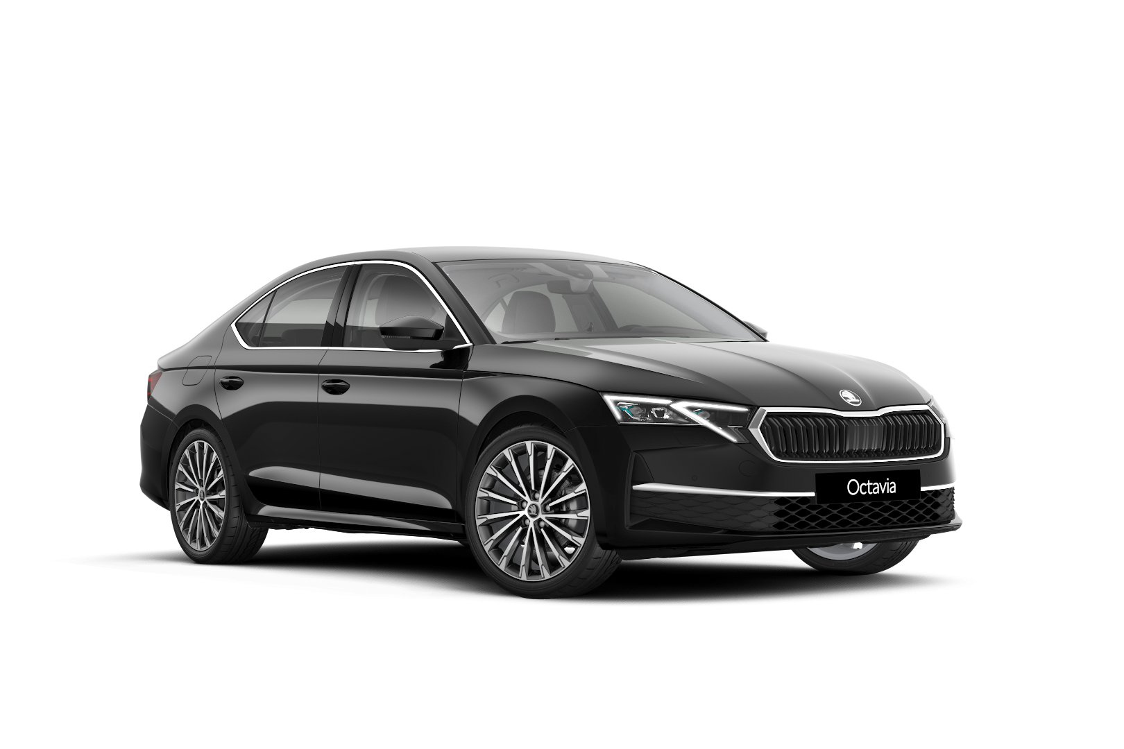 Škoda Octavia schwarz schräge Frontansicht