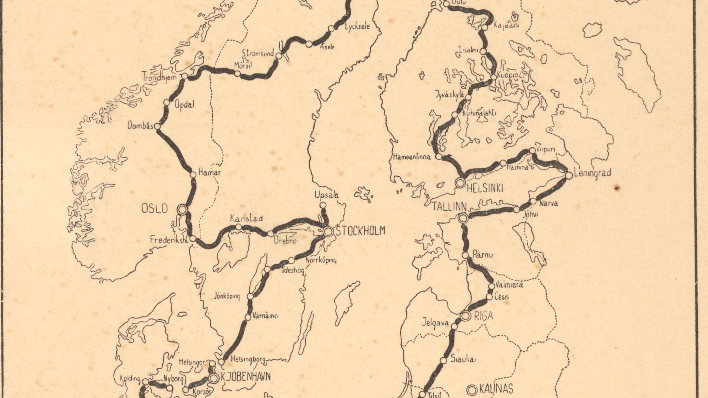 Mapa da viagem pelo círculo do ártico