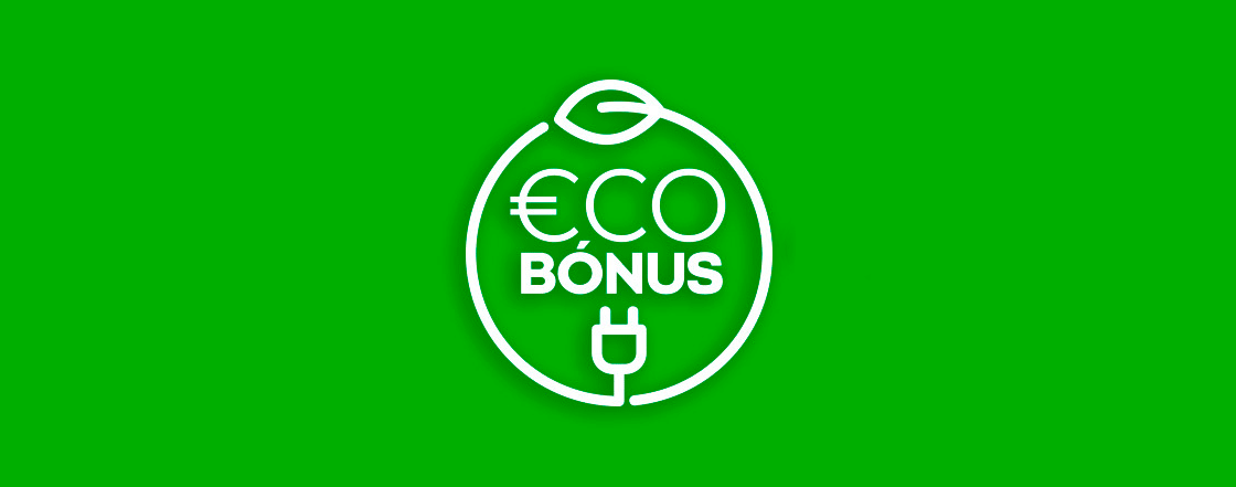 Logótipo do ŠKODA Eco Bónus num fundo verde 